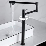 Countertop Pot Filler Faucet Solid Brass Folding Faucet with Dual Handles