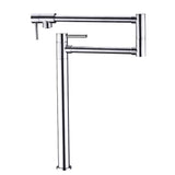 Countertop Pot Filler Faucet Solid Brass Folding Faucet with Dual Handles