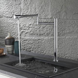 Countertop Pot Filler Faucet Solid Brass Folding Faucet with Dual Handles