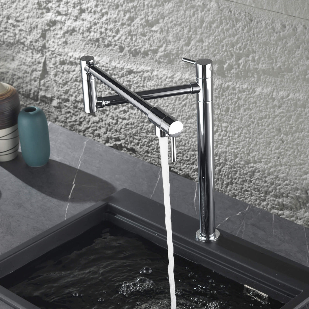 Countertop Pot Filler Faucet Solid Brass Folding Faucet with 2-Handle
