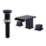 Waterfall Bathroom Faucet with Pop-Up Drain Solid Brass Vanity Sink Faucet