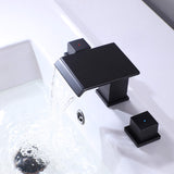 Waterfall Bathroom Faucet with Pop-Up Drain Solid Brass Vanity Sink Faucet