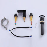 Waterfall Bathroom Faucet with Pop-Up Drain Solid Brass Vanity Sink Faucet