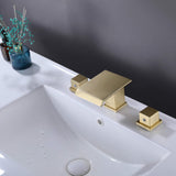Waterfall Bathroom Faucet with Pop-Up Drain Solid Brass Vanity Sink Faucet