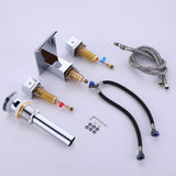 Waterfall Bathroom Faucet with Pop-Up Drain Solid Brass Vanity Sink Faucet