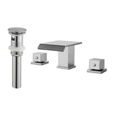 Waterfall Bathroom Faucet with Pop-Up Drain Solid Brass Vanity Sink Faucet