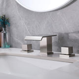 Waterfall Bathroom Faucet with Pop-Up Drain Solid Brass Vanity Sink Faucet