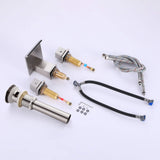 Waterfall Bathroom Faucet with Pop-Up Drain Solid Brass Vanity Sink Faucet