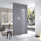 Wall-Mounted Shower System with Tub Spout and Triple Spray Options