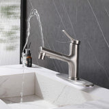 Bathroom Sink Faucet with Pull-Out Spray and Hot & Cold Functionality