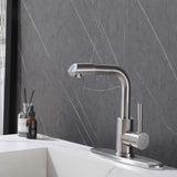 Single-Handle Bathroom Faucet with 360° Rotatable Spout