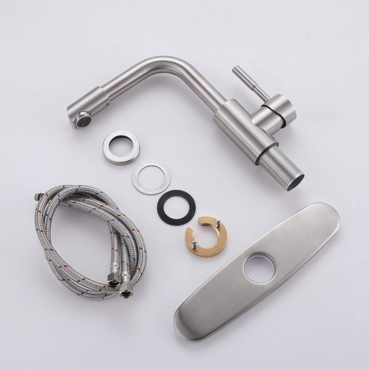 Single-Handle Bathroom Faucet with 360° Rotatable Spout