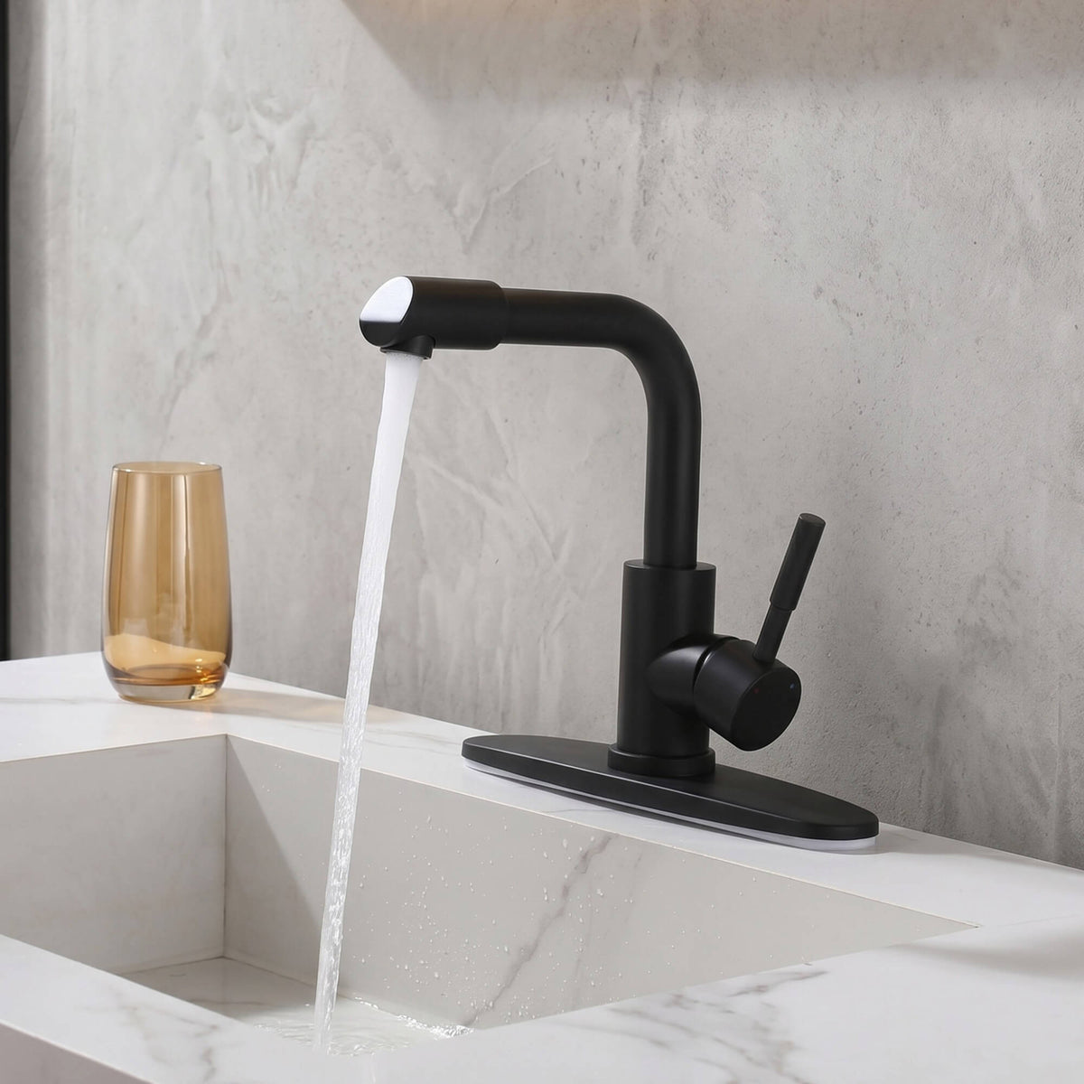 Single-Handle Bathroom Faucet with 360° Rotatable Spout