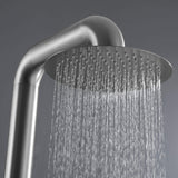 Floor Standing Stainless Steel Outdoor Shower System with Overhead Shower Brushed Nickel JK0367