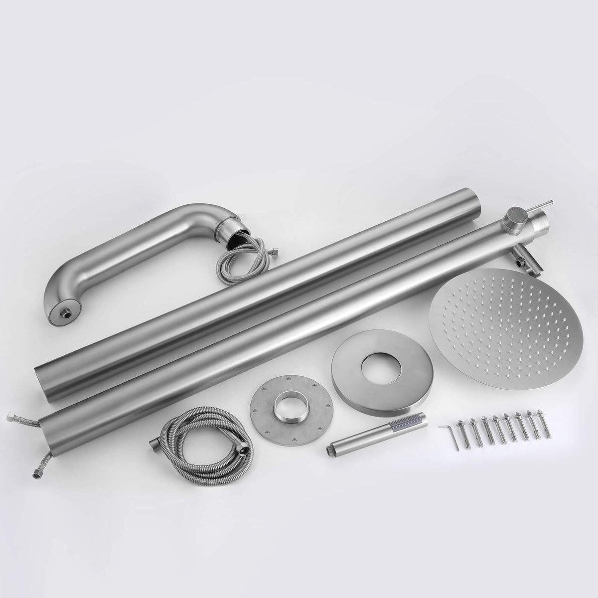 Stainless Steel Outdoor Shower with Overhead Rainfall Head