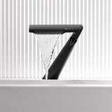 Designer Waterfall Faucet with Angled Body and Side Handle