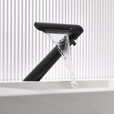 Designer Waterfall Faucet with Angled Body and Side Handle