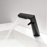 Designer Waterfall Faucet with Angled Body and Side Handle