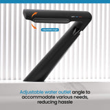 Designer Waterfall Faucet with Angled Body and Side Handle