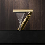Designer Waterfall Faucet with Angled Body and Side Handle