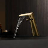 Designer Waterfall Faucet with Angled Body and Side Handle