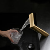 Designer Waterfall Faucet with Angled Body and Side Handle