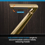 Designer Waterfall Faucet with Angled Body and Side Handle