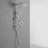 Wall Mount Shower System with 3 Spray Patterns Hand Shower and 10" Showerhead JK0194