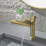 Flat Spout Waterfall Basin Tap with Single Lever Mixer