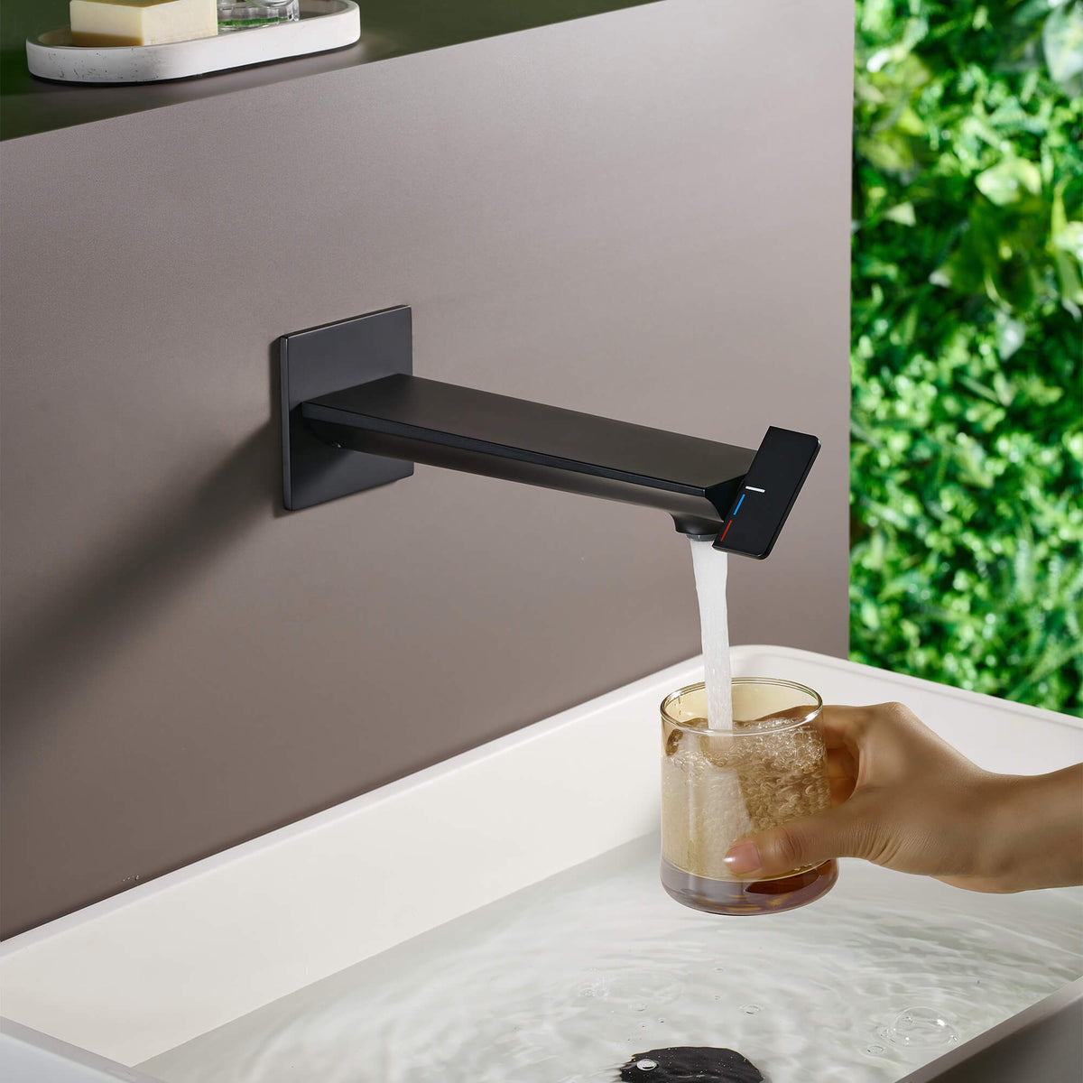 Wall-Mounted Bathroom Sink Faucet with Creative Single Handle Design