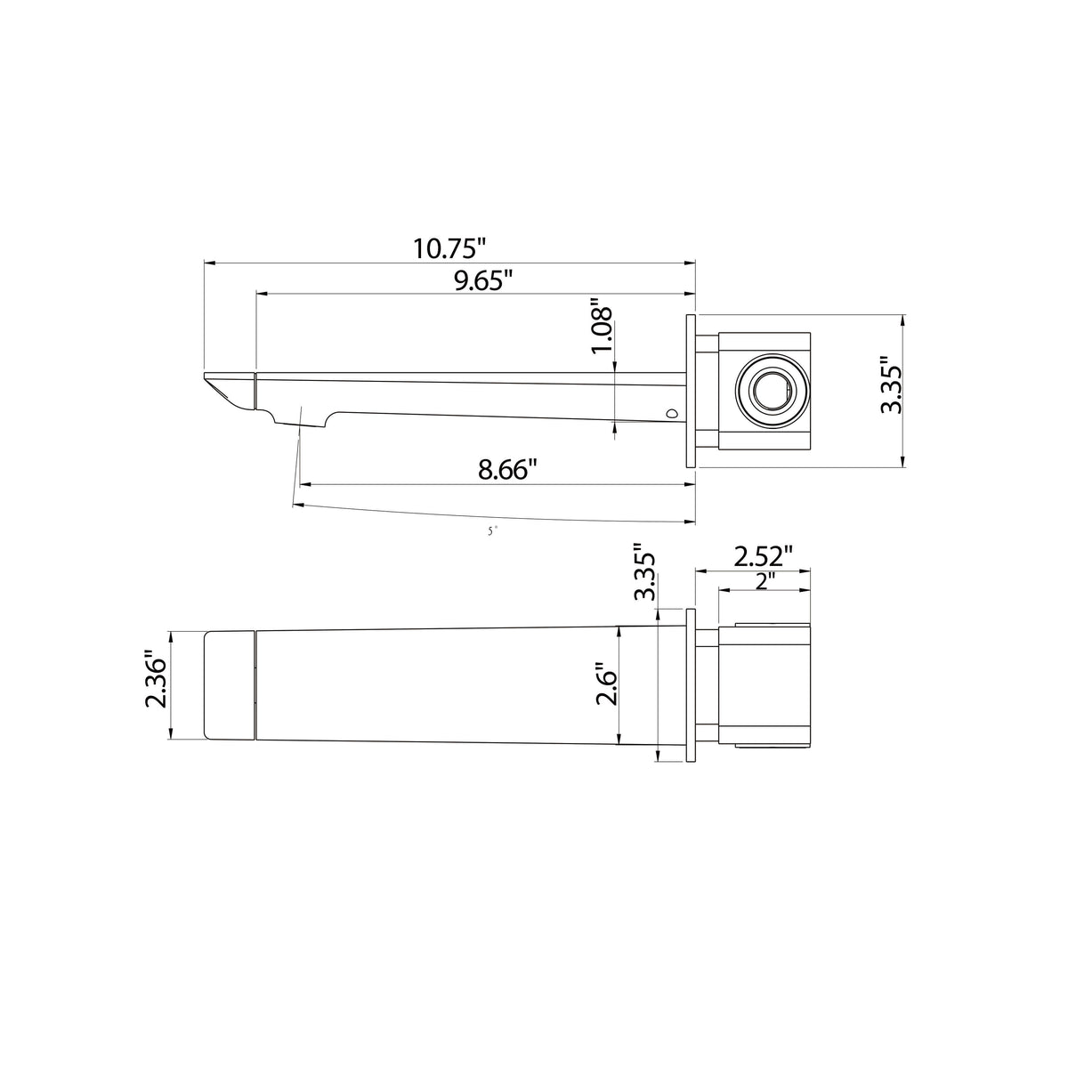 Wall-Mounted Bathroom Sink Faucet with Creative Single Handle Design