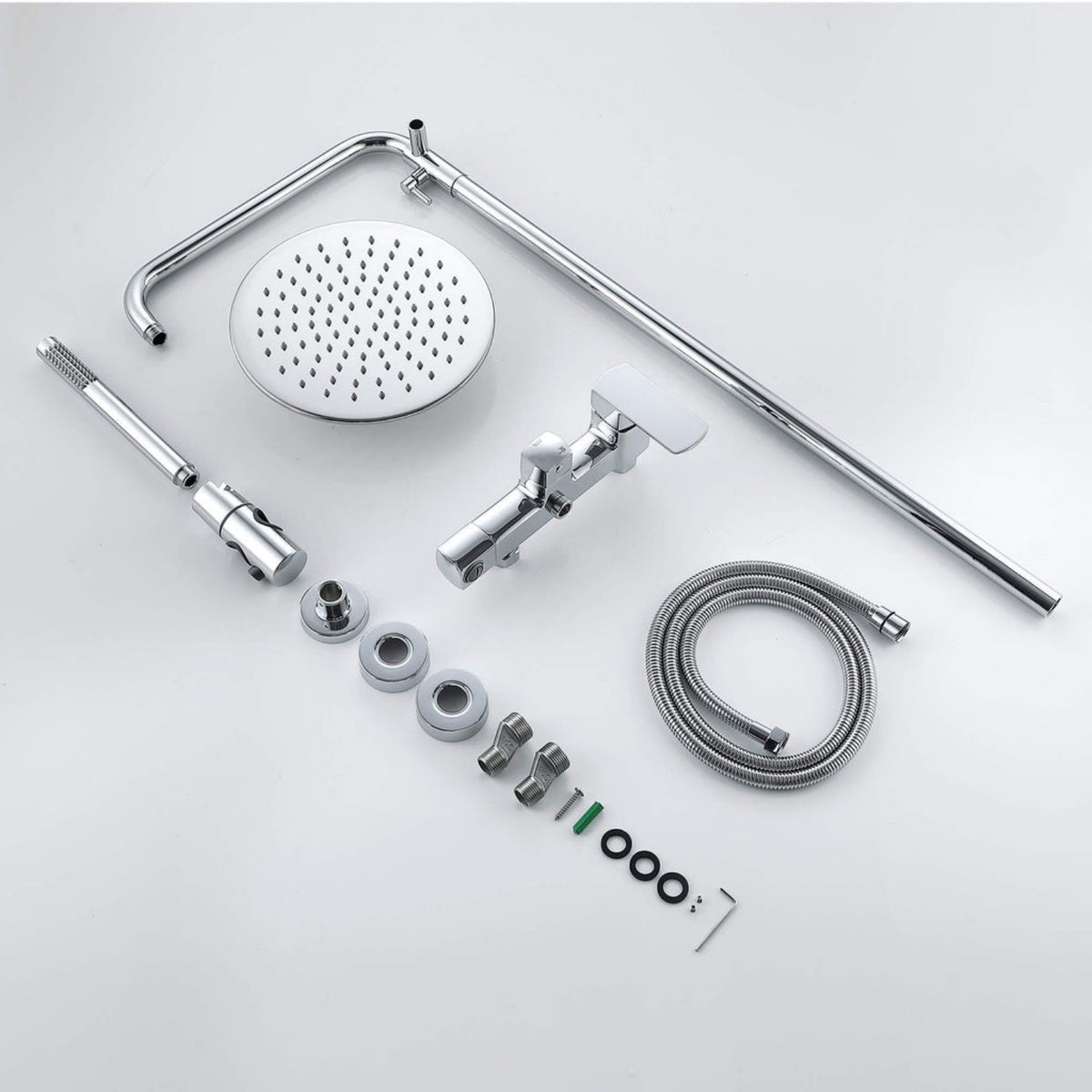 3-Function Rain Shower System with High Pressure Head and Adjustable Handheld Spray