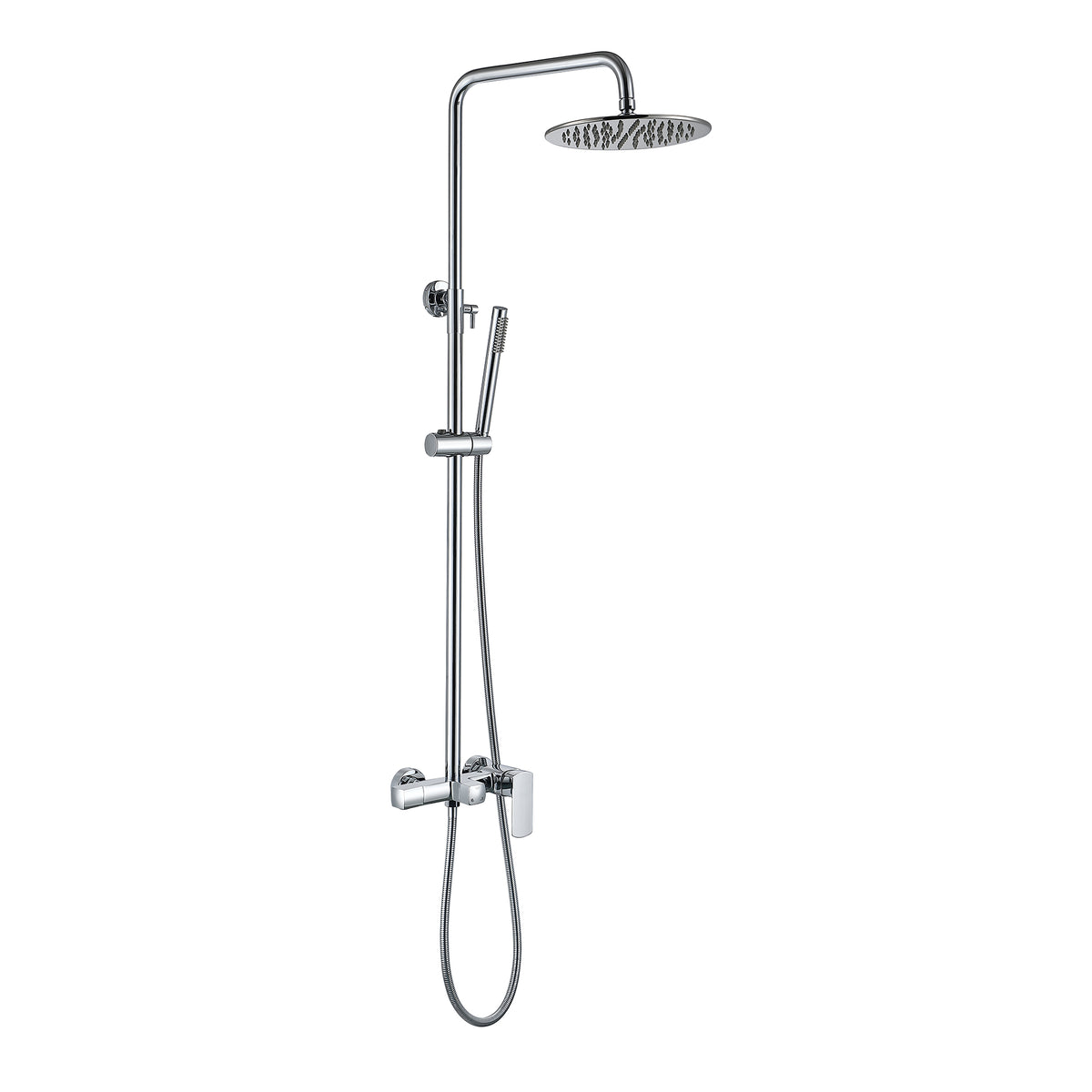 Exposed Rain Shower Kit with Tub Spout and Slide Bar