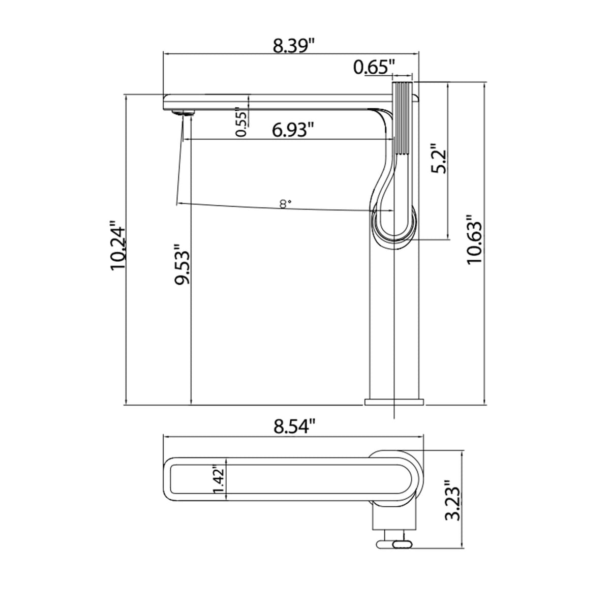 Tall Single-Handle Vessel Sink Faucet with Aerated Flow