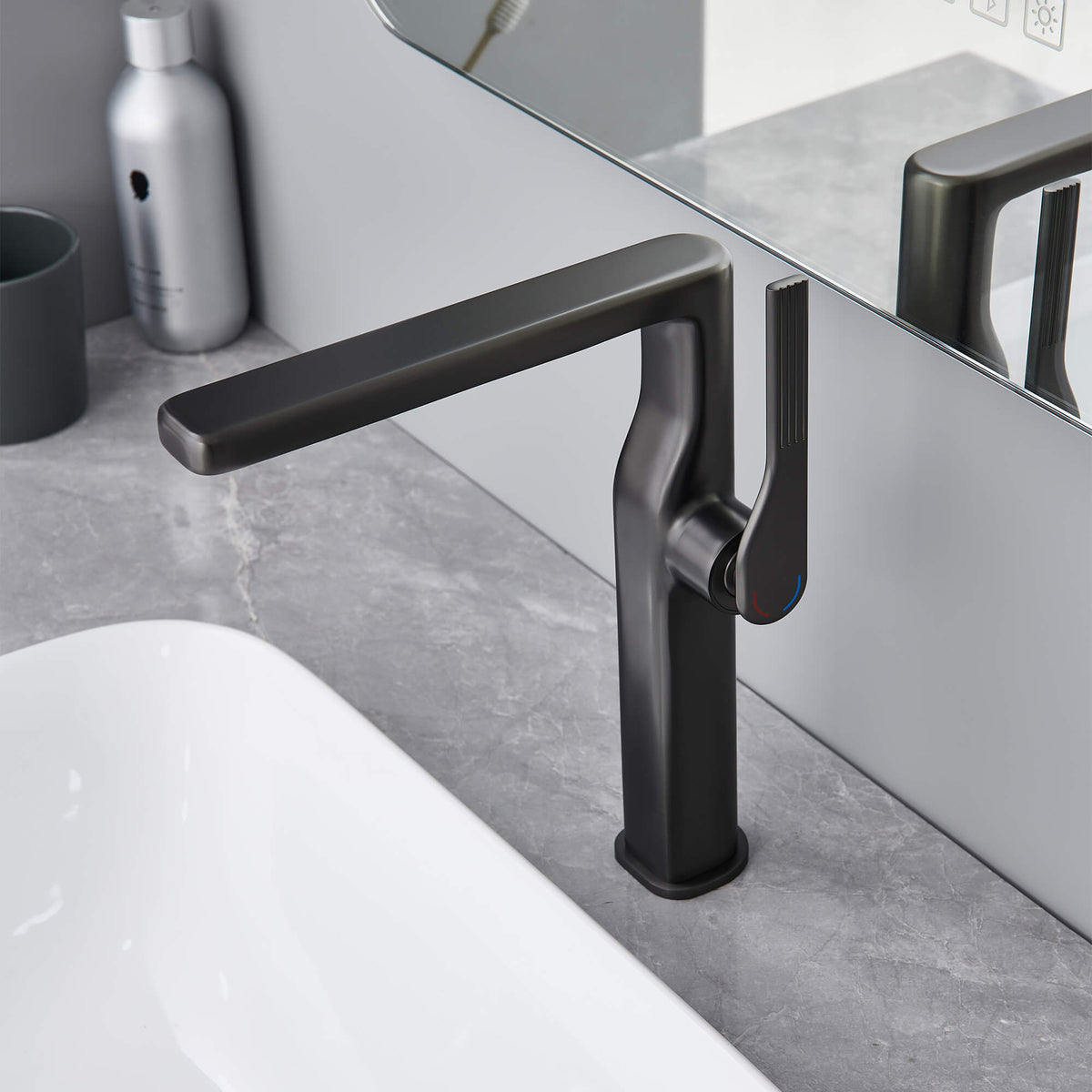 Tall Single-Handle Vessel Sink Faucet with Aerated Flow
