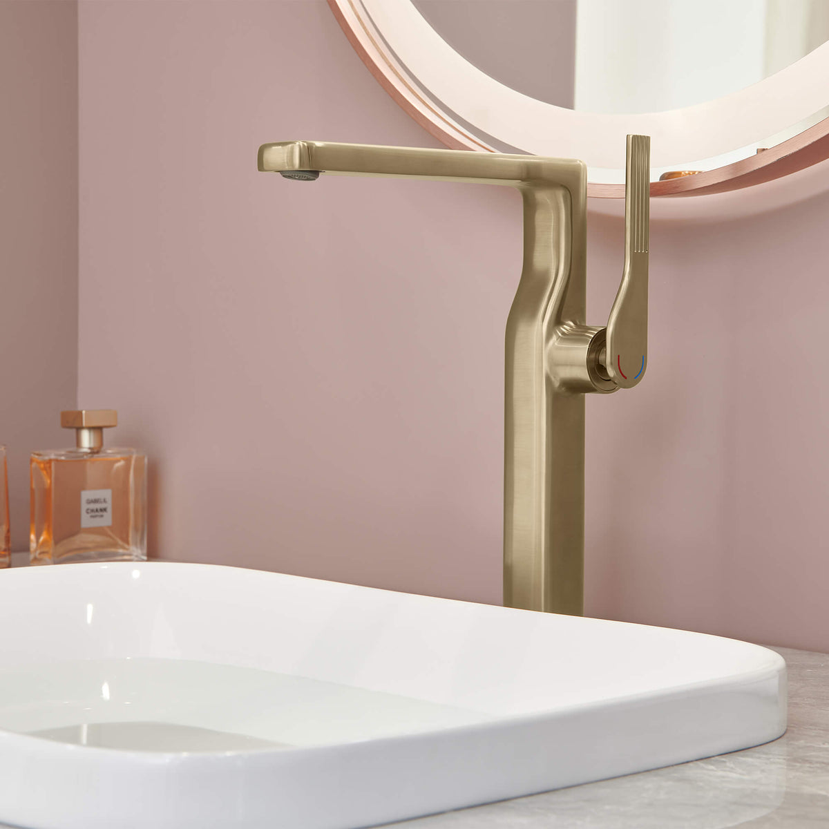 Tall Single-Handle Vessel Sink Faucet with Aerated Flow