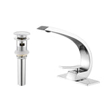 C-Shaped Sculptural Faucet with Open Lever Handle