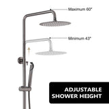 Wall-Mounted Outdoor Shower with 10-Inch Thin Rain Shower Head and Handheld Spray