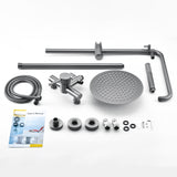 Wall-Mounted Outdoor Shower with 10-Inch Thin Rain Shower Head and Handheld Spray