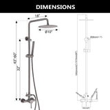 Wall-Mounted Outdoor Shower with 10-Inch Thin Rain Shower Head and Handheld Spray