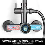 Wall-Mounted Outdoor Shower with 10-Inch Thin Rain Shower Head and Handheld Spray