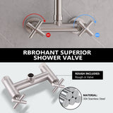 Outdoor Shower Fixtures with 10" Rainfall Shower Head and Dual Handle Control
