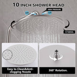 Outdoor Shower Fixtures with 10" Rainfall Shower Head and Dual Handle Control