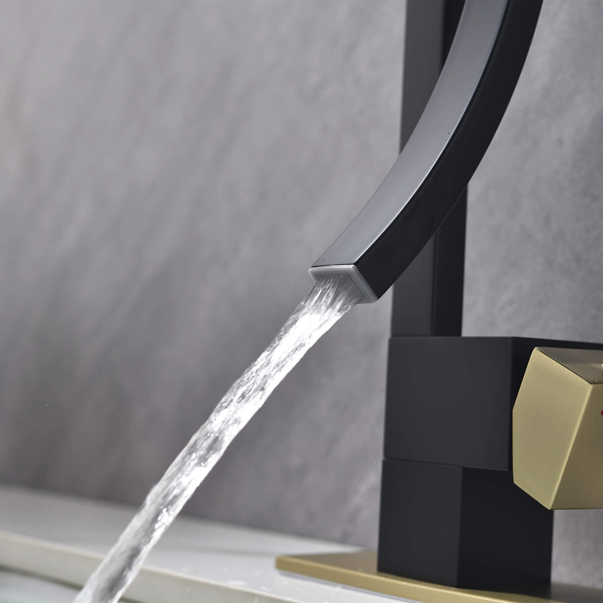 Modern Single Handle Vessel Sink Faucet with Curved Spout