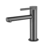 Modern Brass Bathroom Faucet Single-Hole Basin Mixer Tap with Knurled Handle