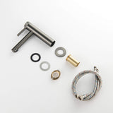 Modern Brass Bathroom Faucet Single-Hole Basin Mixer Tap with Knurled Handle