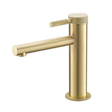 Modern Brass Bathroom Faucet Single-Hole Basin Mixer Tap with Knurled Handle