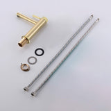 Modern Brass Bathroom Faucet Single-Hole Basin Mixer Tap with Knurled Handle