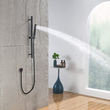 Square Handheld Shower Head with Slide Bar High-Pressure Hand Shower with Adjustable Rail