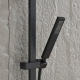 Square Handheld Shower Head with Slide Bar High-Pressure Hand Shower with Adjustable Rail